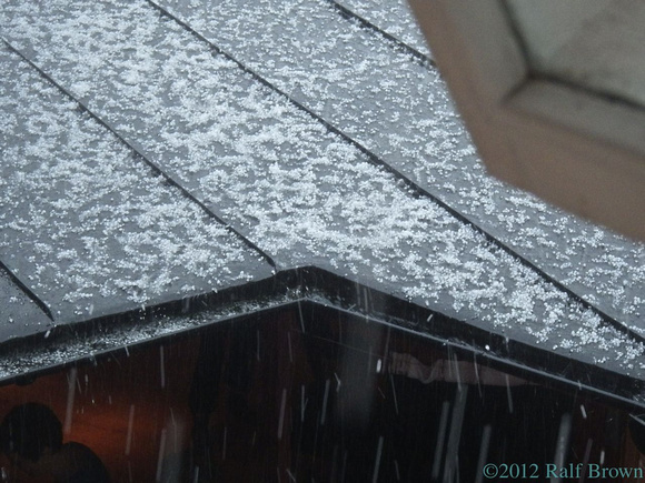 Hailstones on the Dansbanan roof