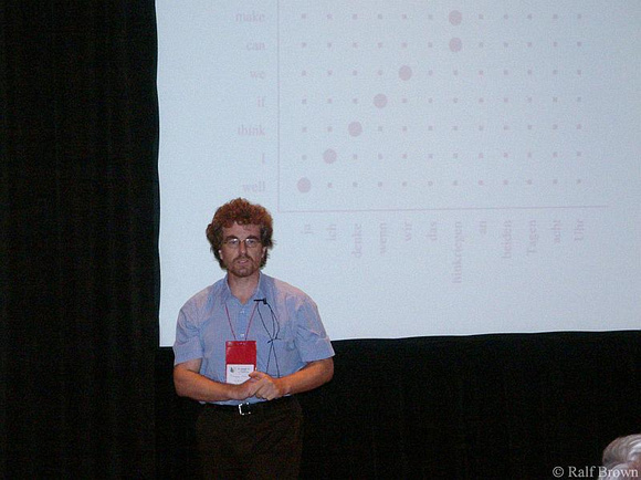Stephan Vogel presenting his paper
