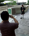 Getting a picture of the bagpiper