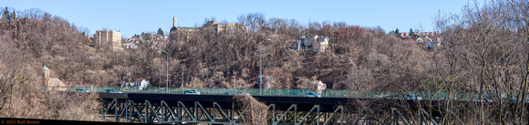 View across Frasier Street Bridge (I-376) into Greenfield (2021)