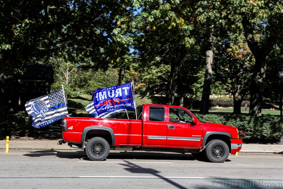 A Trump rally drove by