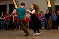 Blues dance demonstration by Forrest and Anastasia