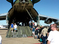 Lining up to view the C-5's cargo bay
